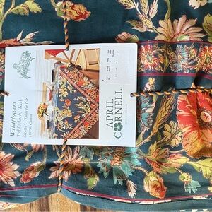 April Cornell Wildflower Floral Tablecloth in Teal and Orange